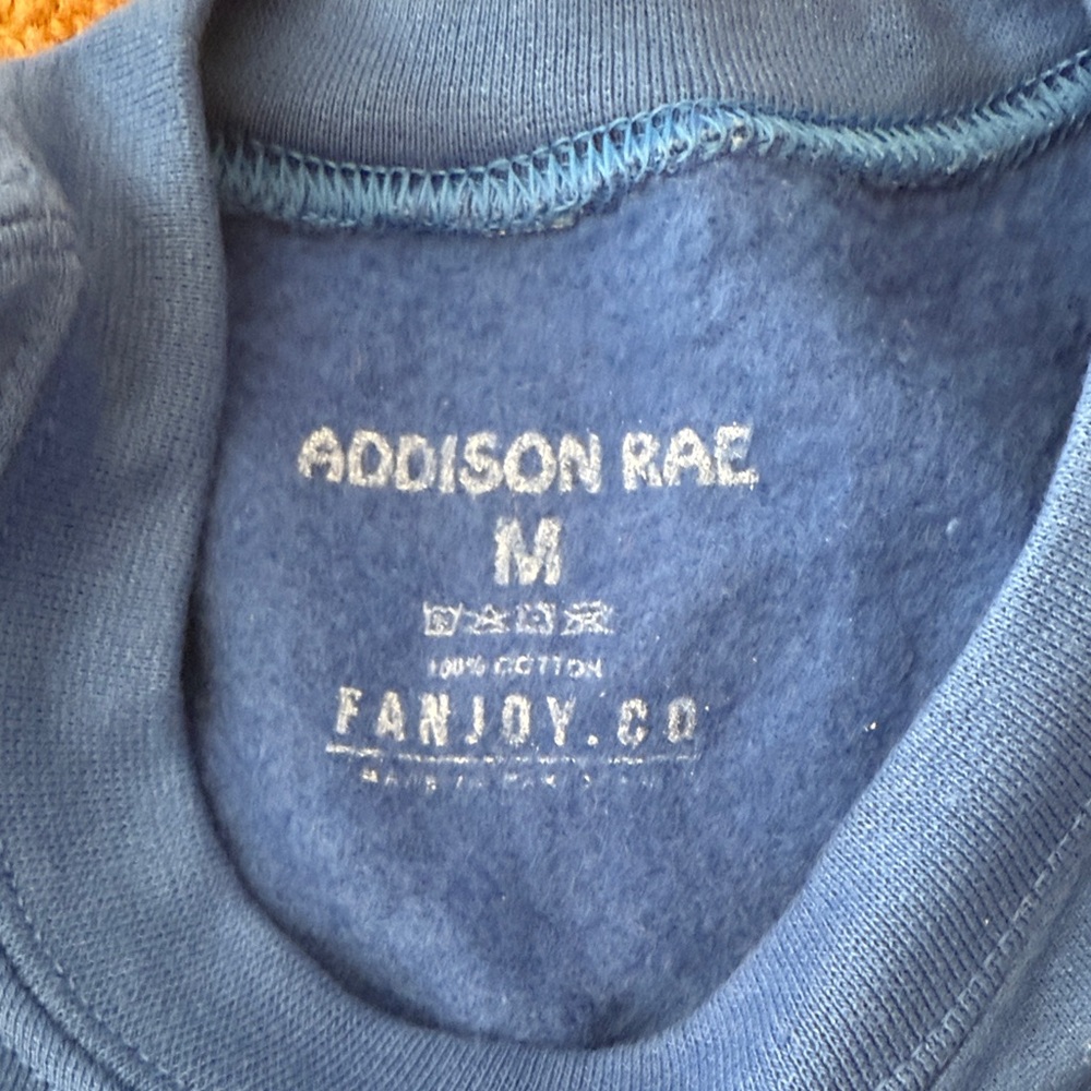 Addison Rae Blue Sweatshirt with Colorful Pouty Face Design - Picture 2 of 3